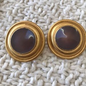 Vintage GJD goldtone and enamel earrings